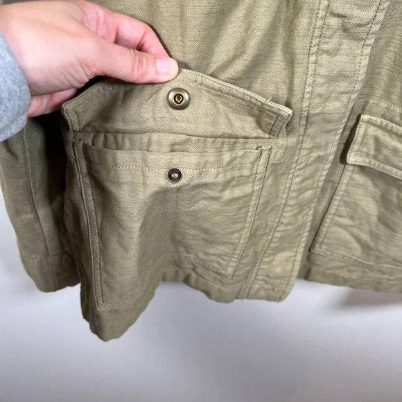 J. Crew Garment-Dyed Military Jacket Size Small Utility Field Travel Green - Picture 7 of 12